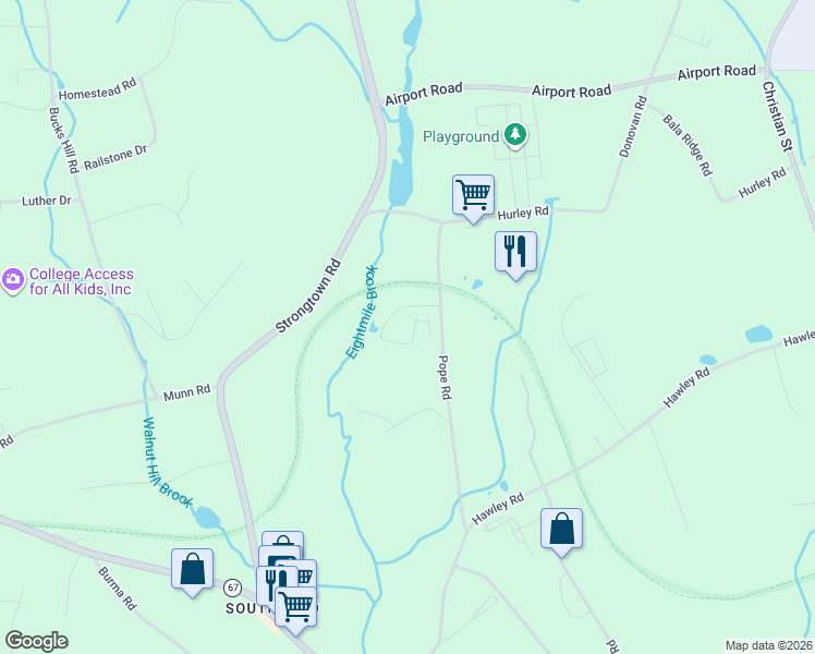map of restaurants, bars, coffee shops, grocery stores, and more near 57 Pope Road in Oxford