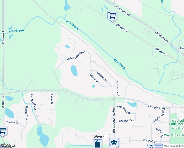 map of restaurants, bars, coffee shops, grocery stores, and more near 602 Galway Drive in Valparaiso