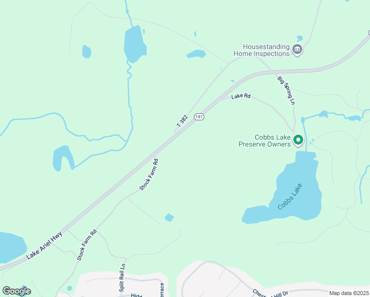 map of restaurants, bars, coffee shops, grocery stores, and more near 1930 Lake Ariel Highway in Lake Ariel