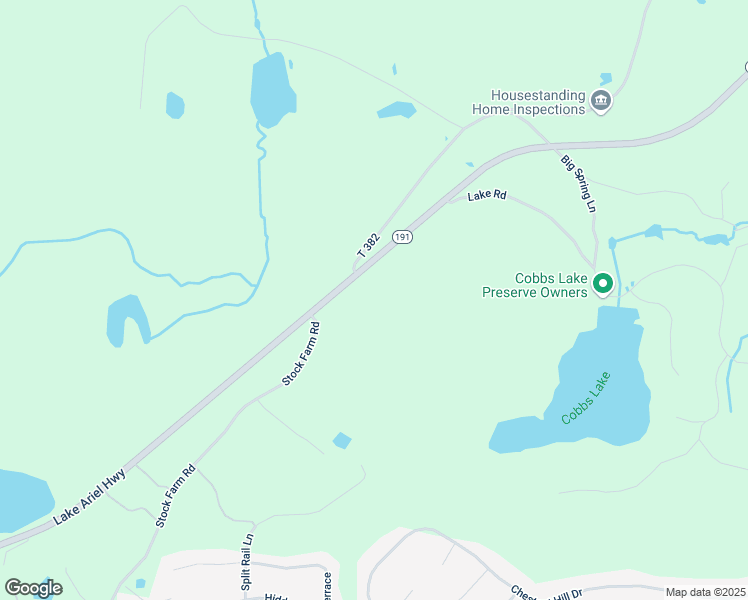 map of restaurants, bars, coffee shops, grocery stores, and more near 1930 Lake Ariel Highway in Lake Ariel