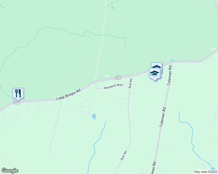 map of restaurants, bars, coffee shops, grocery stores, and more near 98 Wayland Way in Rock Tavern