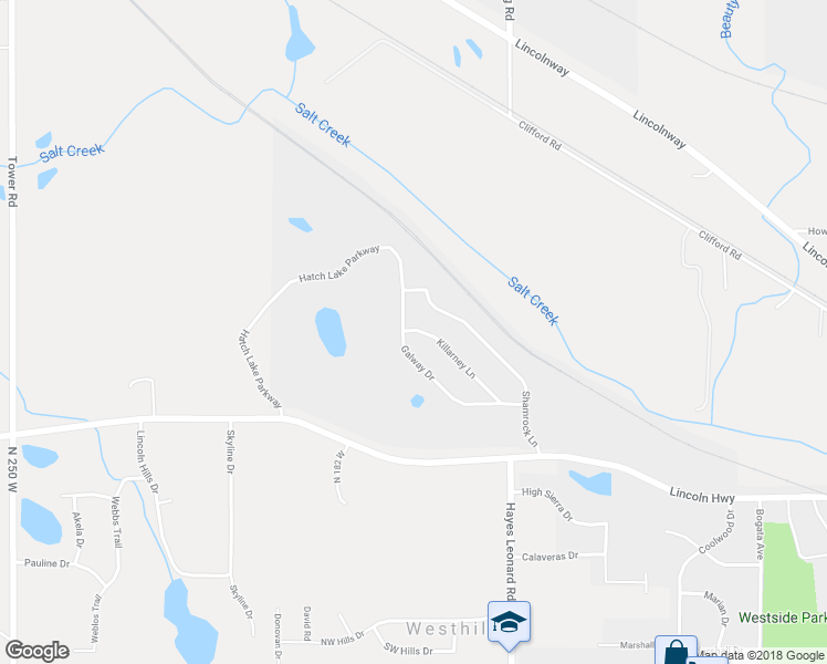 map of restaurants, bars, coffee shops, grocery stores, and more near 515 Killarney Lane in Valparaiso