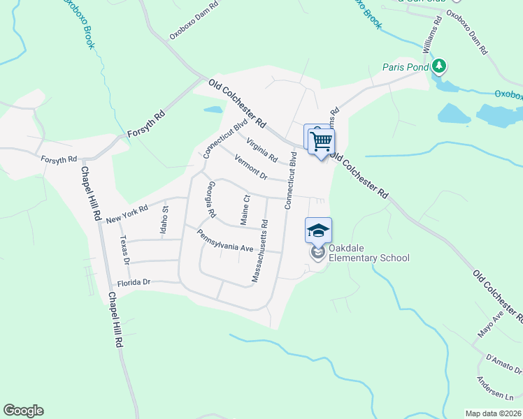 map of restaurants, bars, coffee shops, grocery stores, and more near 11 Massachusetts Road in Montville