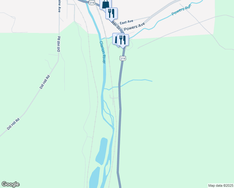map of restaurants, bars, coffee shops, grocery stores, and more near 6515 Ridgway-Johnsonburg Road in Johnsonburg