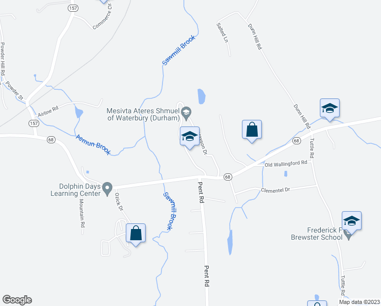 map of restaurants, bars, coffee shops, grocery stores, and more near 459 Wallingford Road in Durham