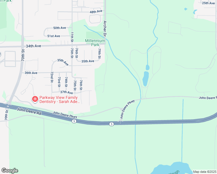 map of restaurants, bars, coffee shops, grocery stores, and more near 3400 80th Street in Moline