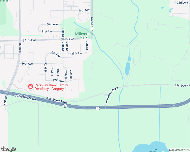 map of restaurants, bars, coffee shops, grocery stores, and more near 3400 80th Street in Moline