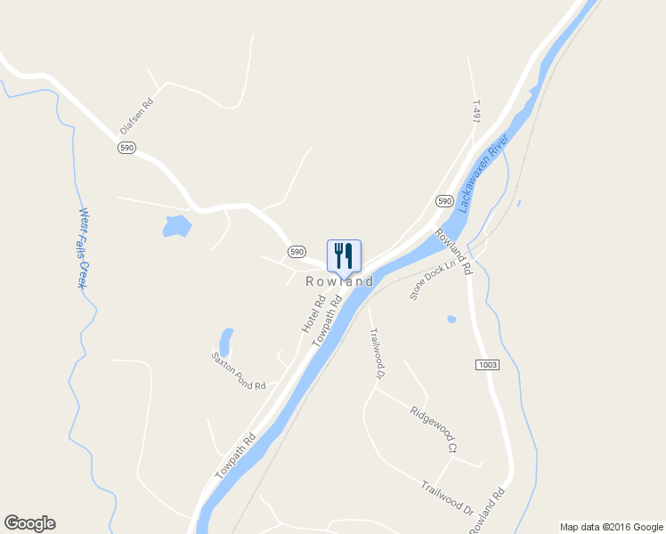 map of restaurants, bars, coffee shops, grocery stores, and more near 1187 Highway 590 in Lackawaxen