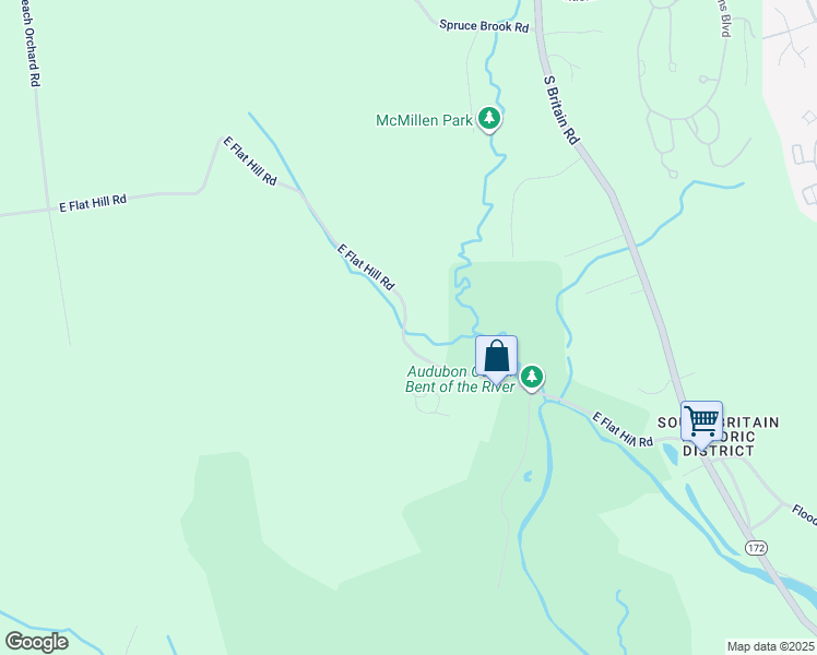 map of restaurants, bars, coffee shops, grocery stores, and more near 323 East Flat Hill Road in Southbury