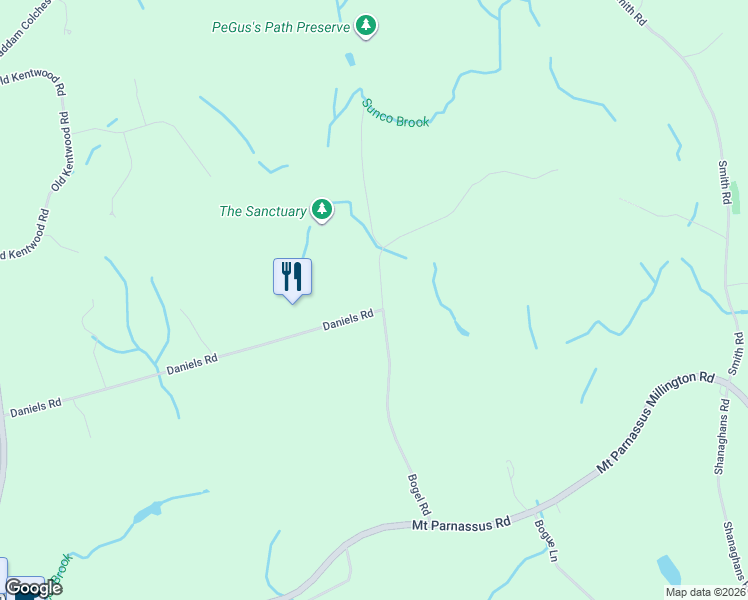 map of restaurants, bars, coffee shops, grocery stores, and more near 57 Bogel Road in East Haddam