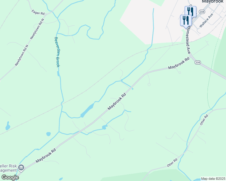 map of restaurants, bars, coffee shops, grocery stores, and more near 265 Maybrook Road in Campbell Hall