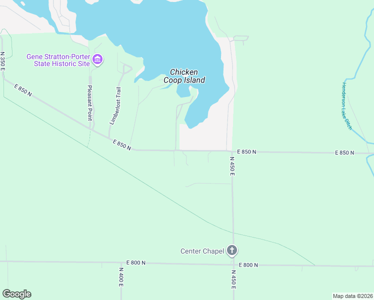 map of restaurants, bars, coffee shops, grocery stores, and more near 4393 East 850 North in Kendallville