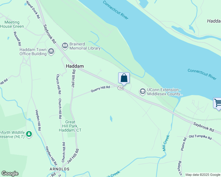 map of restaurants, bars, coffee shops, grocery stores, and more near 41 Quarry Hill Road in Haddam
