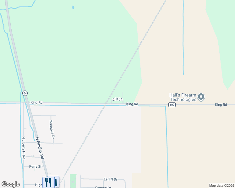 map of restaurants, bars, coffee shops, grocery stores, and more near 15288 King Road in Bowling Green