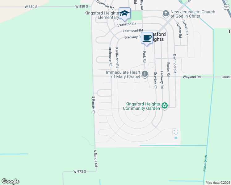 map of restaurants, bars, coffee shops, grocery stores, and more near 620 Wayland Road in La Porte