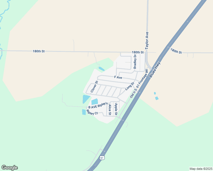 map of restaurants, bars, coffee shops, grocery stores, and more near Ripley Ct in Muscatine