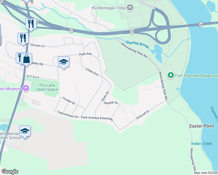 map of restaurants, bars, coffee shops, grocery stores, and more near 21 Dydo Dr in Montville