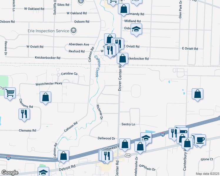 map of restaurants, bars, coffee shops, grocery stores, and more near 27317 Santa Clara Drive in Westlake