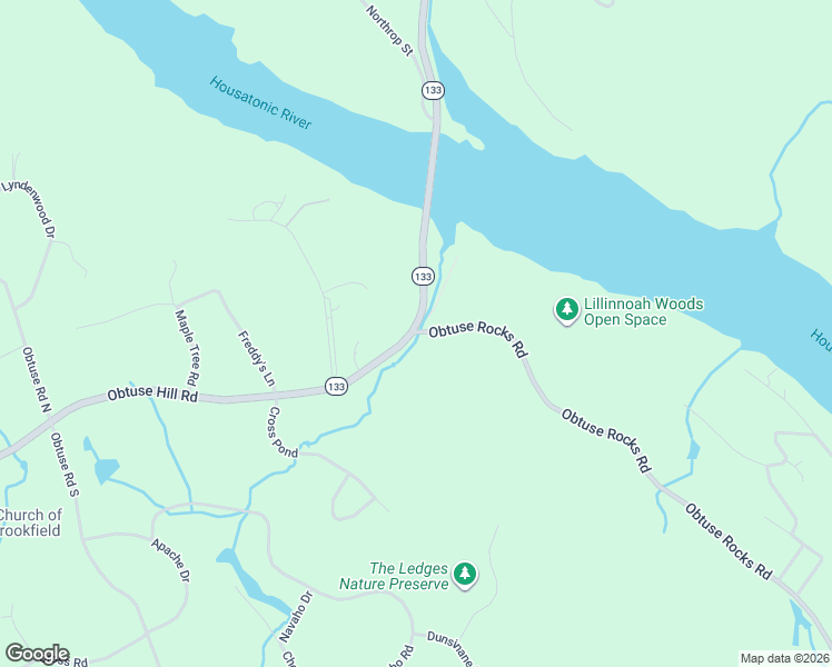 map of restaurants, bars, coffee shops, grocery stores, and more near 133 Obtuse Hill Road in Brookfield