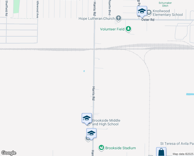 map of restaurants, bars, coffee shops, grocery stores, and more near 1225 Harris Road in Sheffield