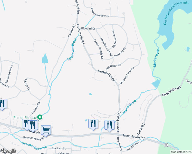 map of restaurants, bars, coffee shops, grocery stores, and more near 28 Marc Street in Naugatuck