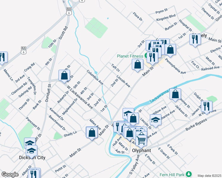 map of restaurants, bars, coffee shops, grocery stores, and more near 300 2nd Street in Blakely