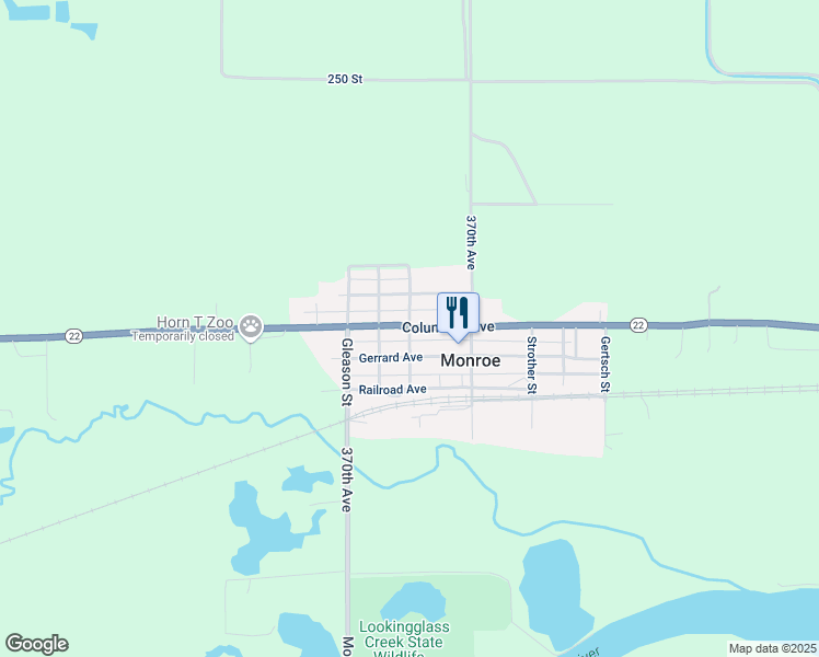 map of restaurants, bars, coffee shops, grocery stores, and more near 500 Columbus Avenue in Monroe
