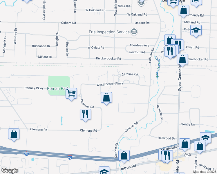 map of restaurants, bars, coffee shops, grocery stores, and more near 27712 Westchester Parkway in Westlake