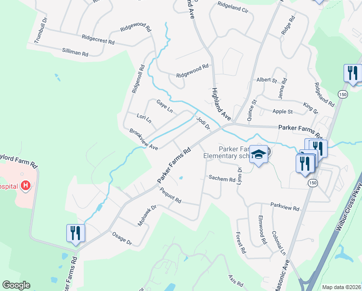 map of restaurants, bars, coffee shops, grocery stores, and more near 2 Loving Lane in Wallingford
