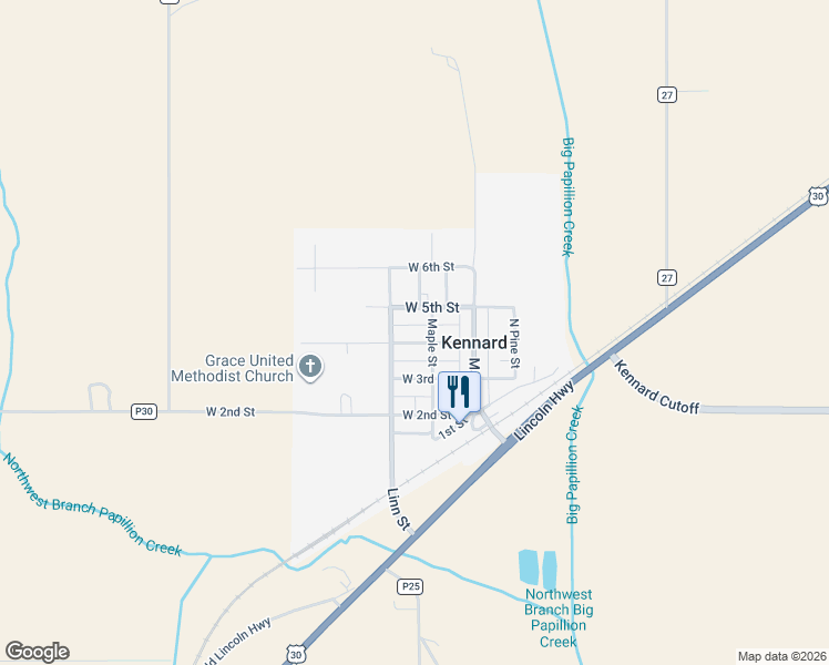 map of restaurants, bars, coffee shops, grocery stores, and more near in Kennard