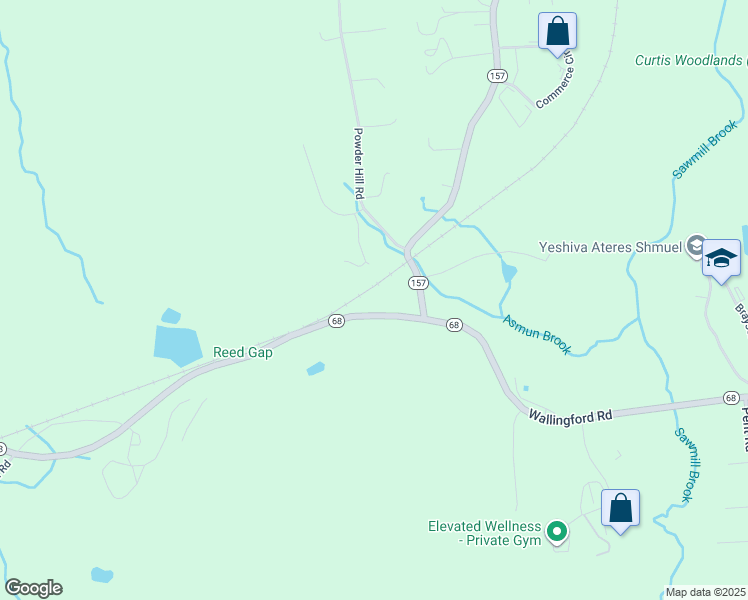 map of restaurants, bars, coffee shops, grocery stores, and more near 458R Powder Hill Road in Durham