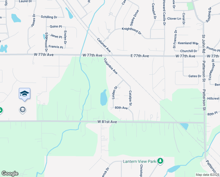 map of restaurants, bars, coffee shops, grocery stores, and more near 7900 Linden Street in Dyer
