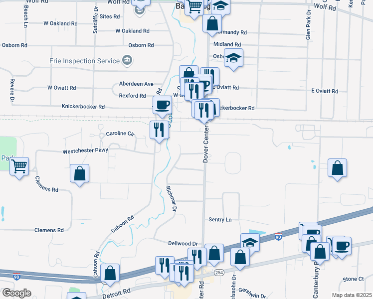 map of restaurants, bars, coffee shops, grocery stores, and more near 27317 Santa Clara Drive in Westlake