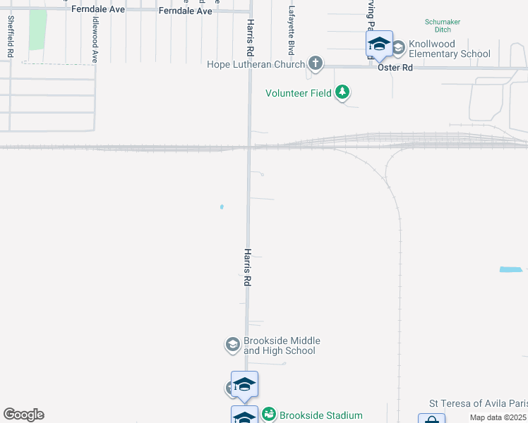 map of restaurants, bars, coffee shops, grocery stores, and more near 1225 Harris Road in Sheffield