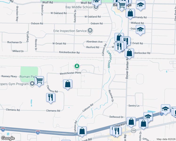 map of restaurants, bars, coffee shops, grocery stores, and more near 27645 Caroline Circle in Westlake