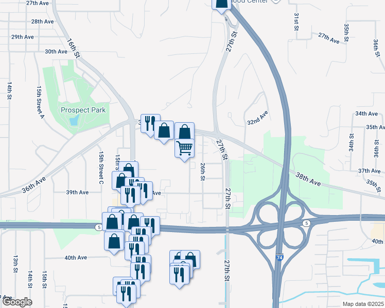 map of restaurants, bars, coffee shops, grocery stores, and more near 2200 36th Avenue in Moline