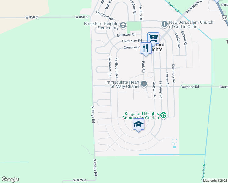 map of restaurants, bars, coffee shops, grocery stores, and more near 620 Wayland Road in La Porte