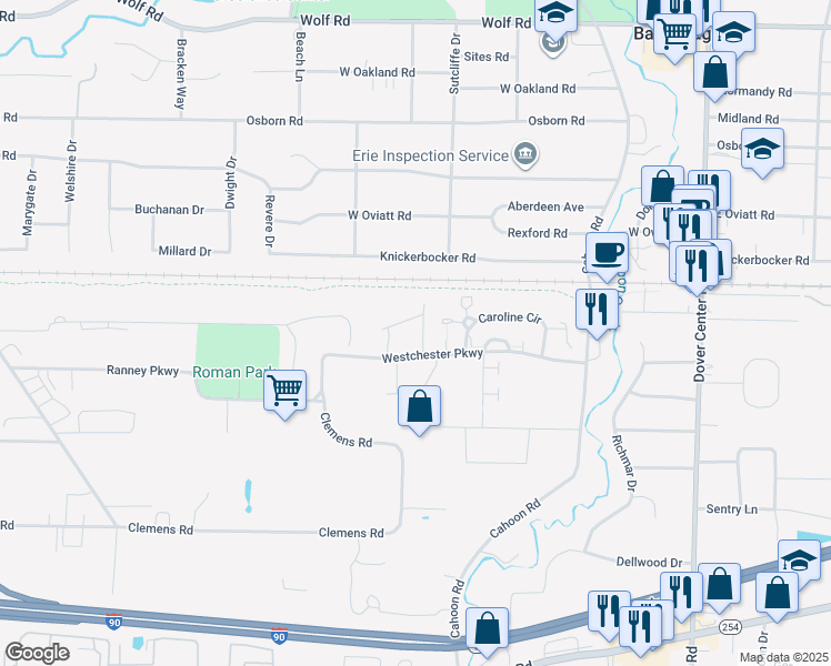 map of restaurants, bars, coffee shops, grocery stores, and more near 27716 Caroline Circle in Westlake