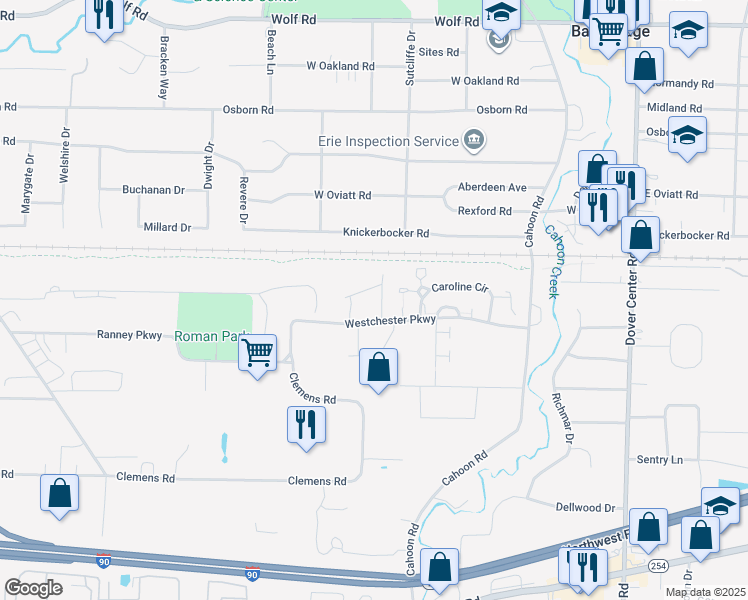 map of restaurants, bars, coffee shops, grocery stores, and more near 27716 Caroline Circle in Westlake