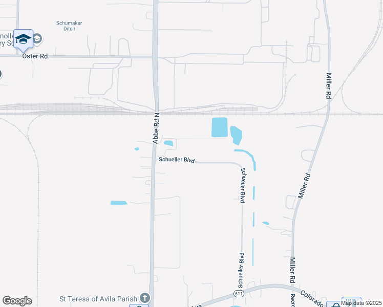 map of restaurants, bars, coffee shops, grocery stores, and more near 5450 Schueller Boulevard in Sheffield Lake