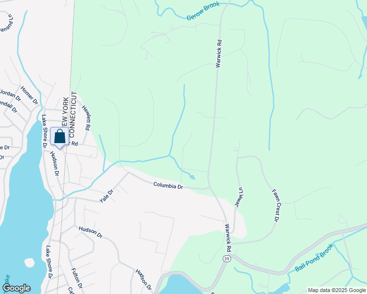 map of restaurants, bars, coffee shops, grocery stores, and more near 12 Princeton Lane in New Fairfield