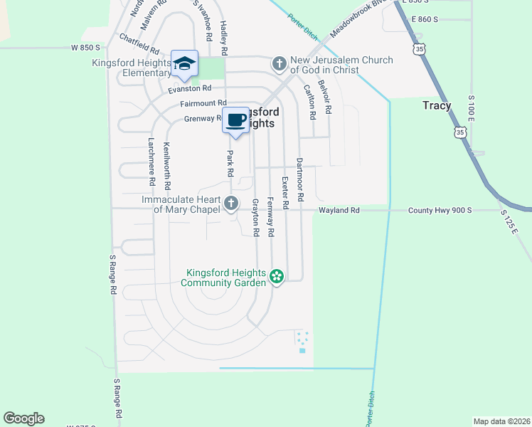 map of restaurants, bars, coffee shops, grocery stores, and more near 103 Wayland Road in La Porte