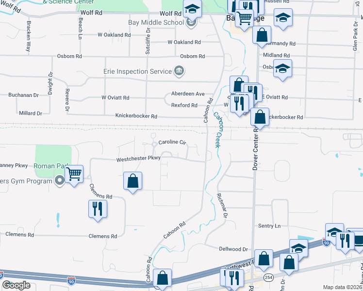 map of restaurants, bars, coffee shops, grocery stores, and more near 27642 Westchester Parkway in Westlake