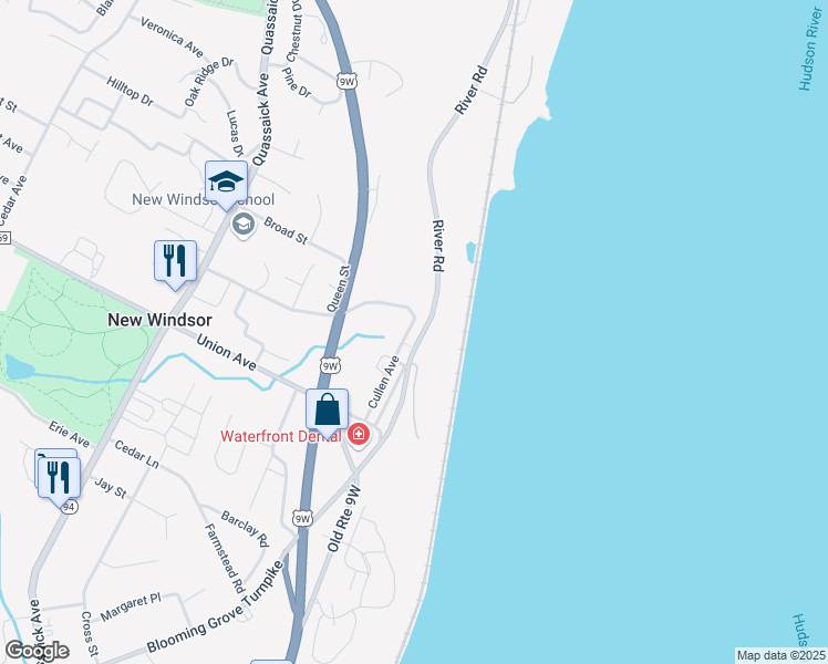 map of restaurants, bars, coffee shops, grocery stores, and more near 5 Silver Spring Road in New Windsor