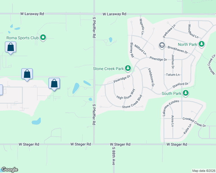 map of restaurants, bars, coffee shops, grocery stores, and more near 8697 High Stone Way in Frankfort