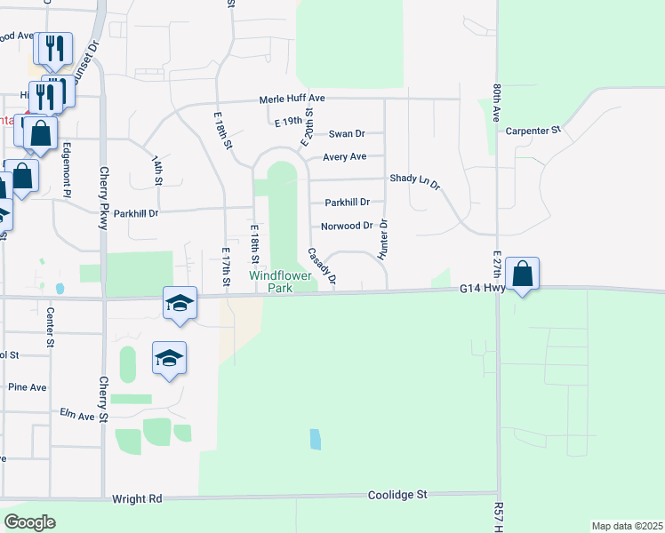 map of restaurants, bars, coffee shops, grocery stores, and more near 824 Casady Drive in Norwalk