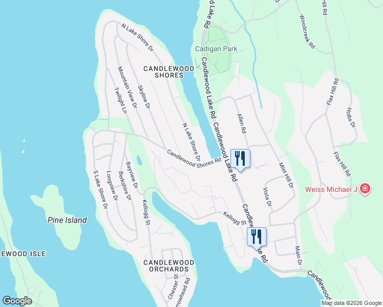 map of restaurants, bars, coffee shops, grocery stores, and more near 7 North Lake Shore Drive in Brookfield