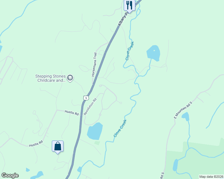 map of restaurants, bars, coffee shops, grocery stores, and more near 47 Yesterday Drive in Cold Spring