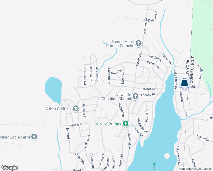map of restaurants, bars, coffee shops, grocery stores, and more near 10 Sanborn Road in Patterson