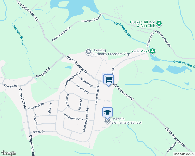 map of restaurants, bars, coffee shops, grocery stores, and more near 3 Manor Road in Montville